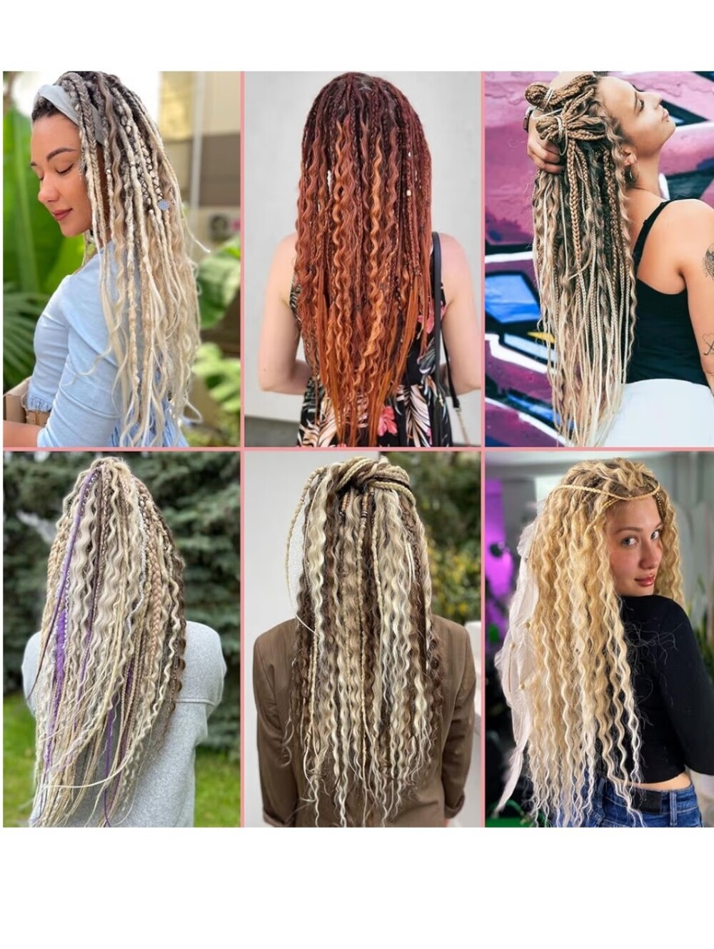 Leeven | 30 Strands Double Ended Dreadlock Extensions 24" Synthetic Boho Copper - Picture 5 of 7